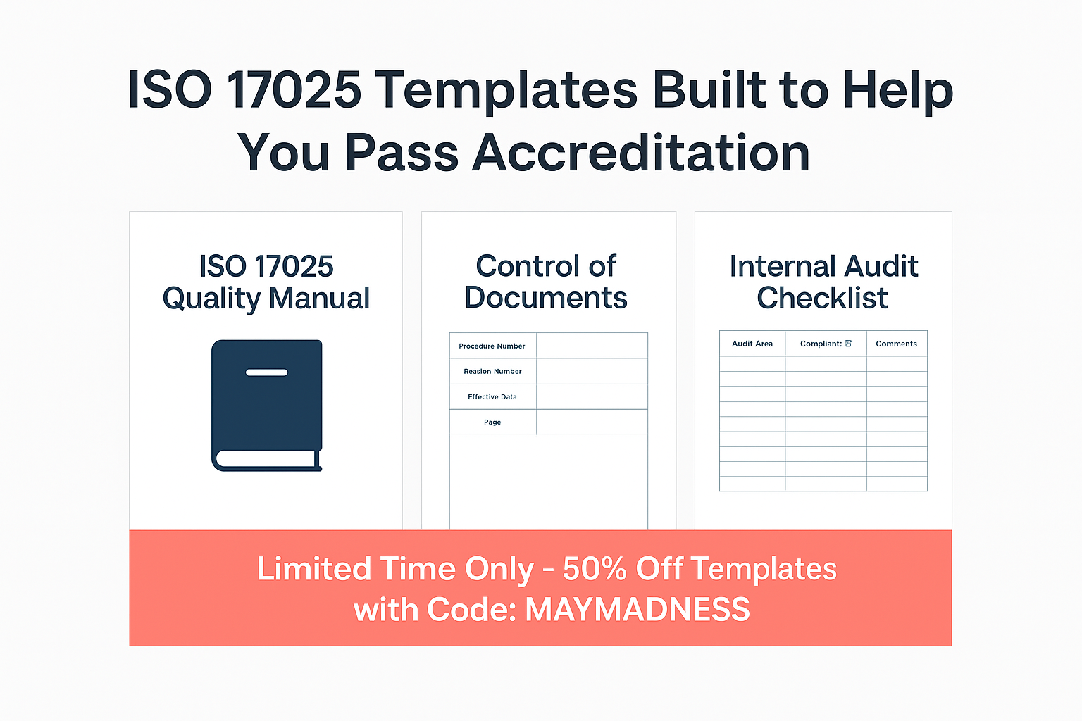 ISO 17025 Templates Promo – Quality Manual, SOPs, and Audit Checklist