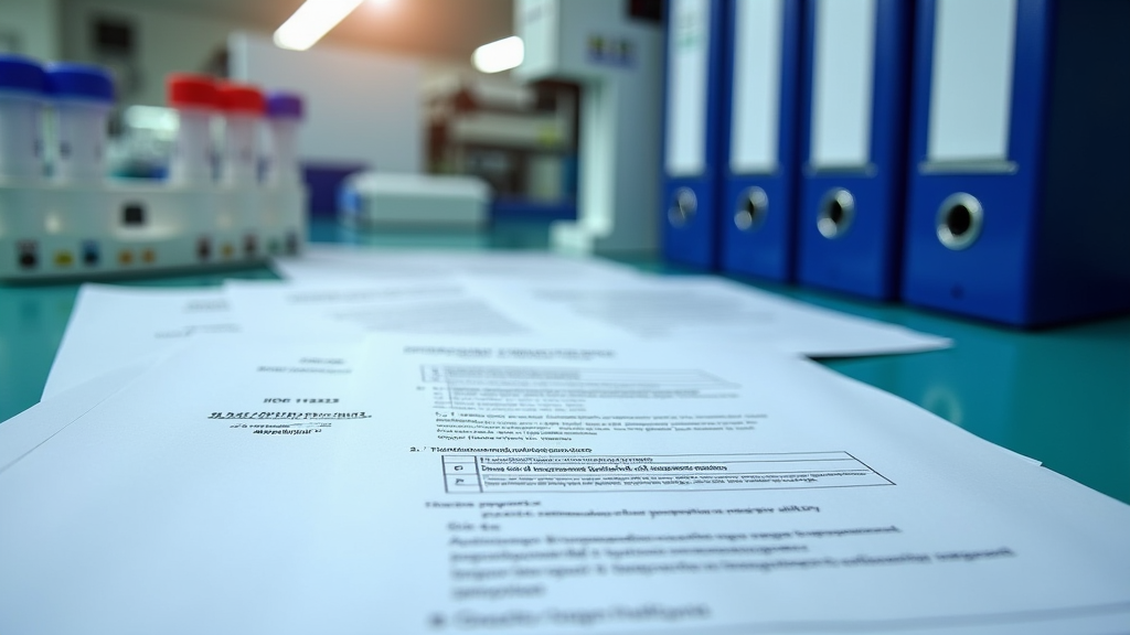 close-up-of-laboratory-documents-workstation-and-ISO 17025 quality-manual template -binder-